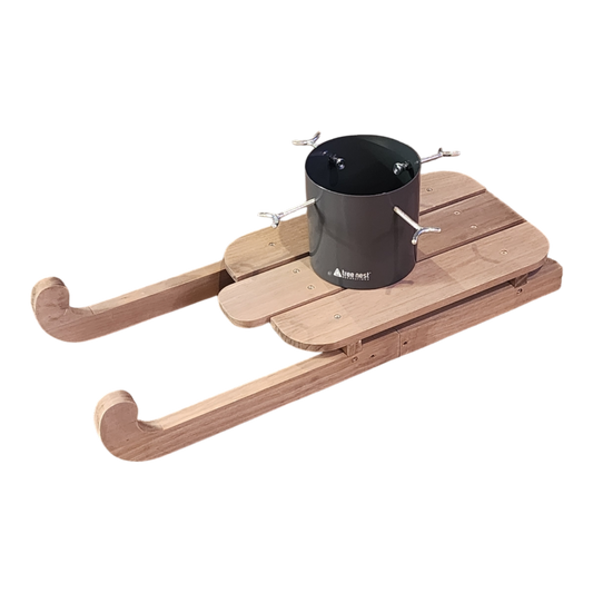 Wooden Runner Sled Tree Stand - Natural