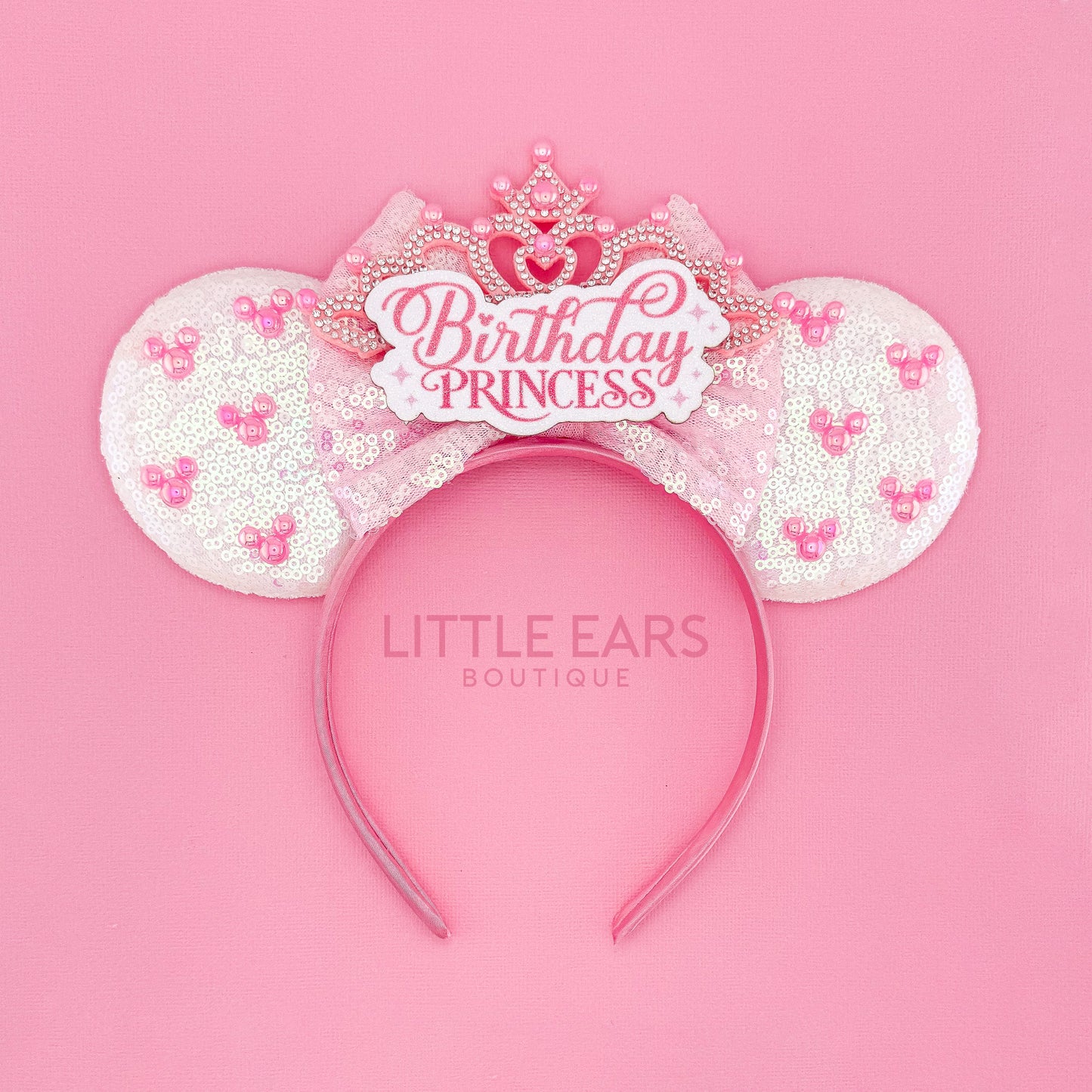 Pink Birthday Princess Mickey Ears