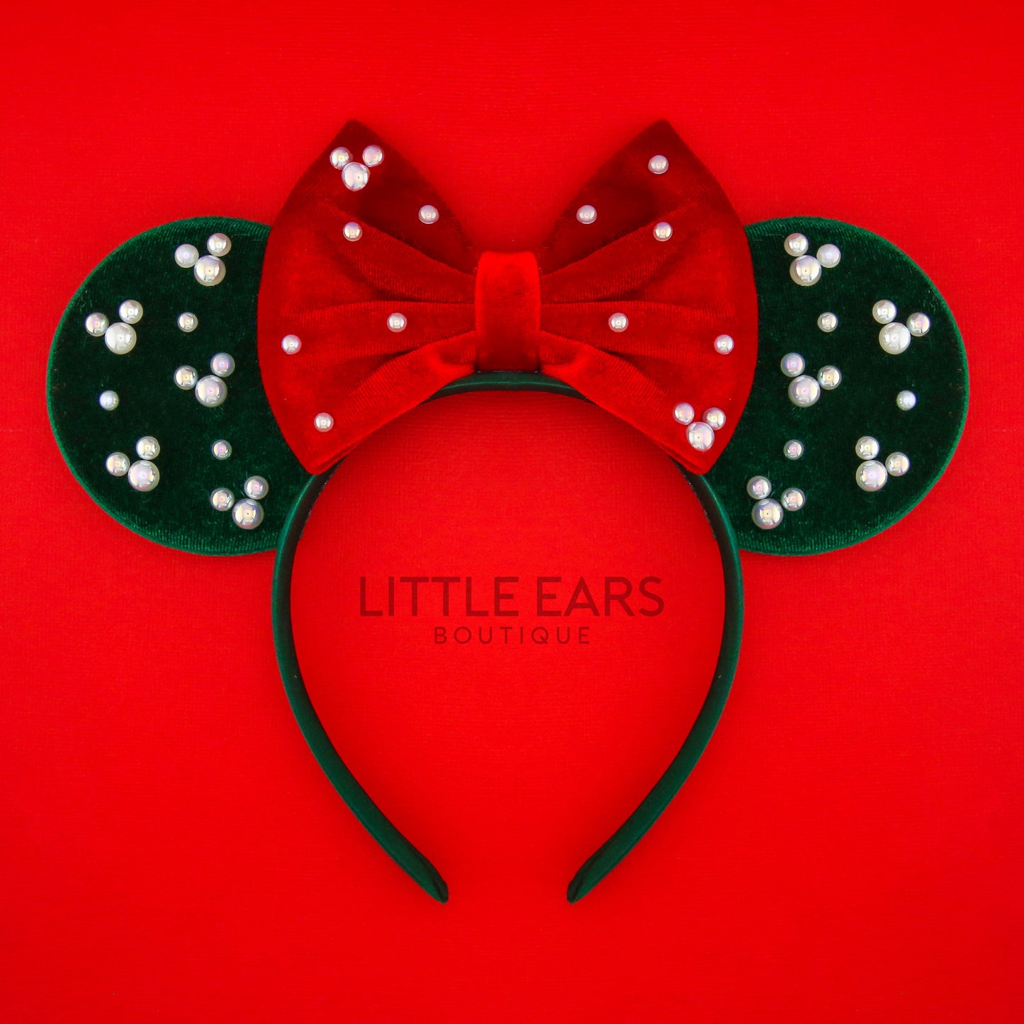 Forest & Red Pearls Mickey Ears