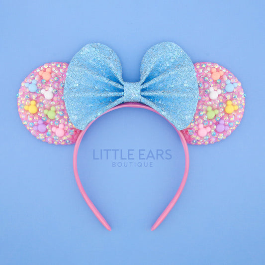Blue Bow Sparkle Mickey Ears