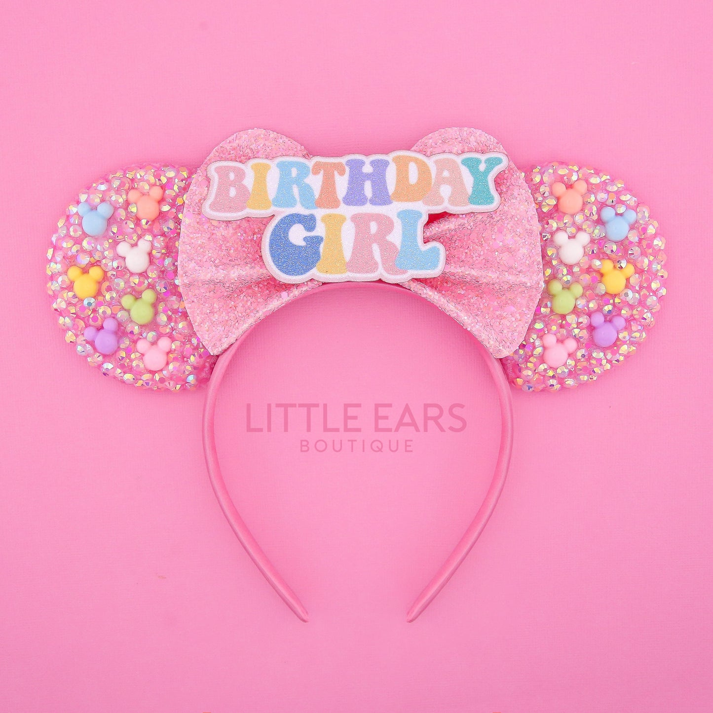 Pink Bow Sparkle Mickey Ears