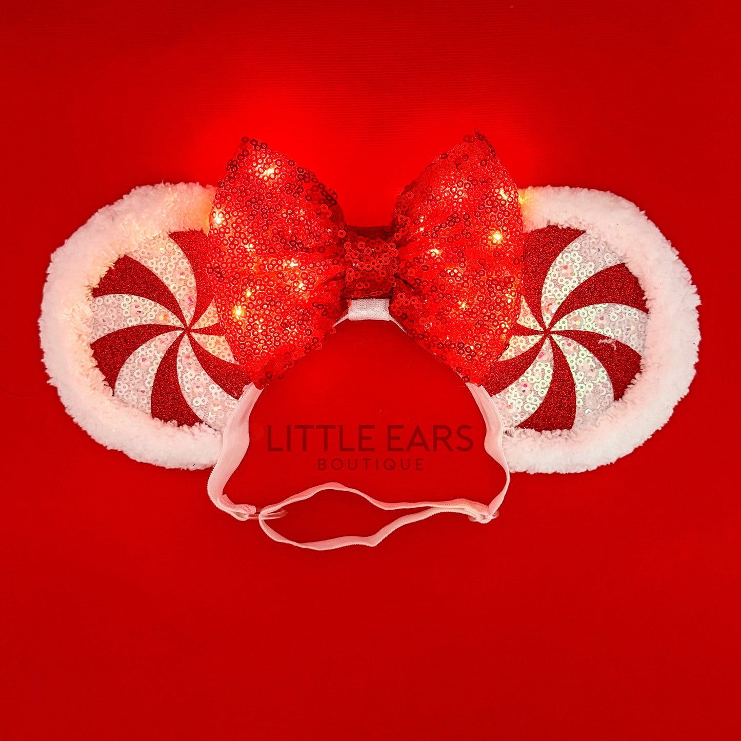 Light Up Candy Cane Elastic Ears