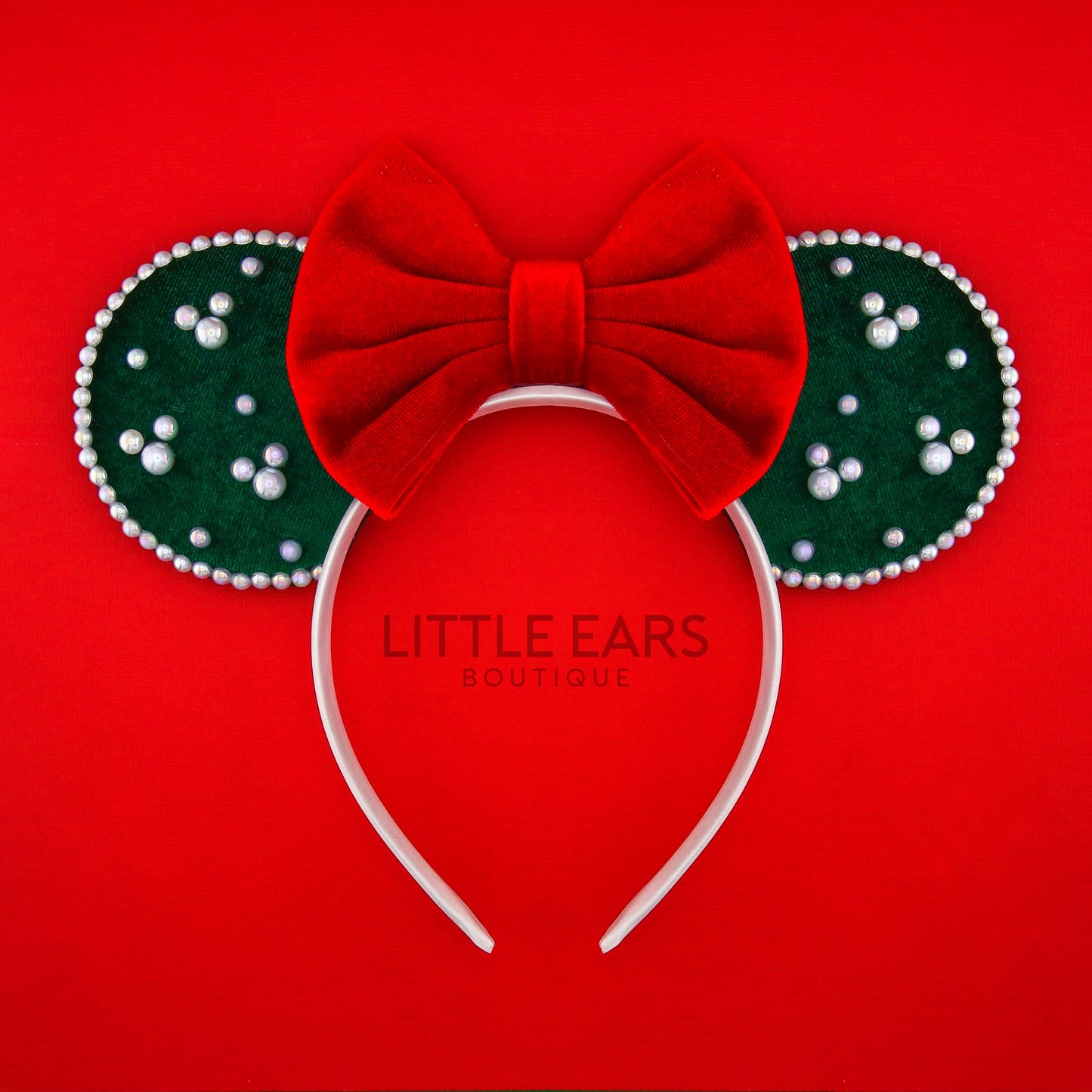 Forest Velvet & Pearls Mickey Ears