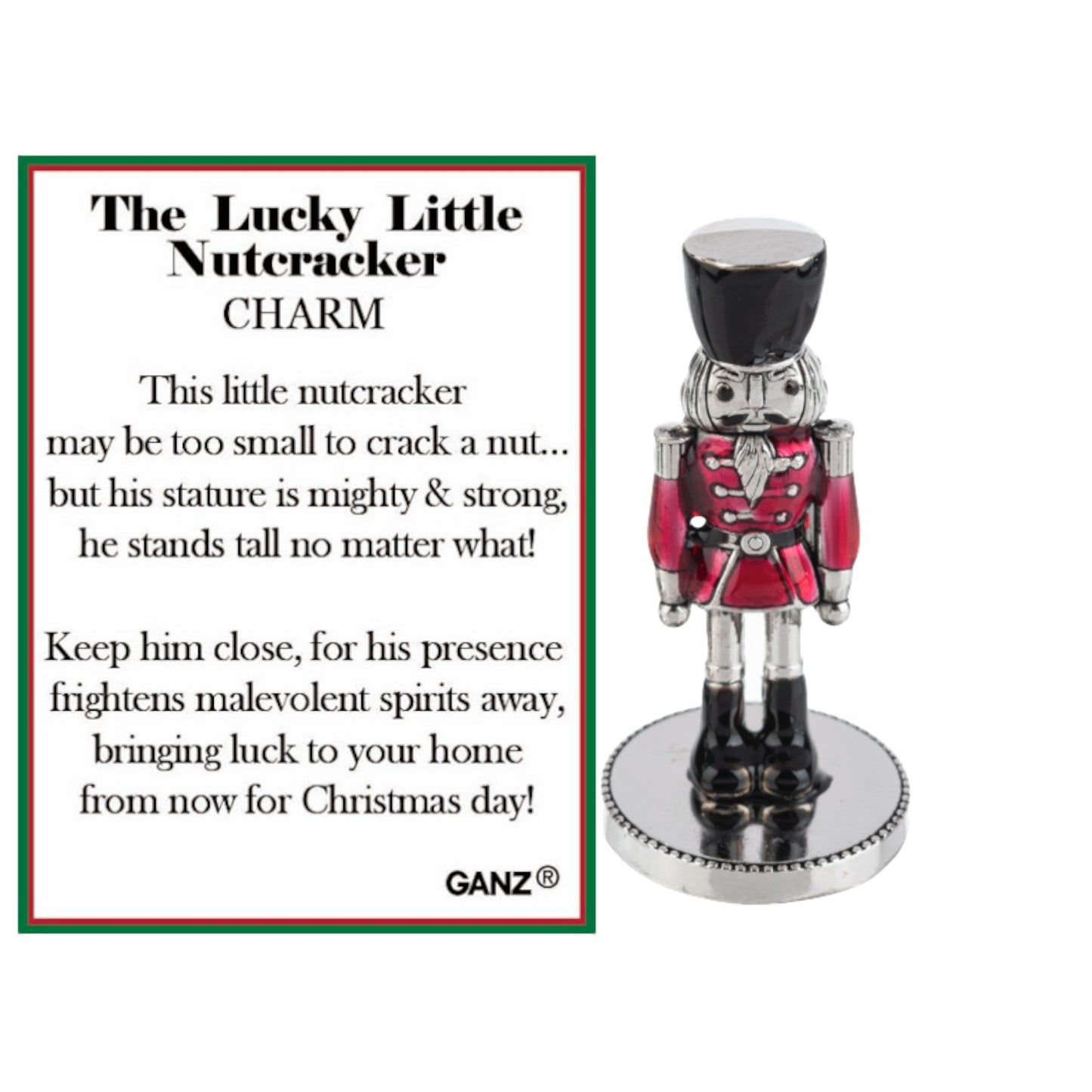 Lucky Little Nutcracker Charm - Red