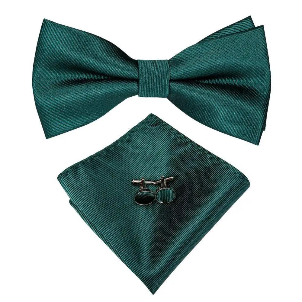 Luxury Butterfly Beige Silk Bow Ties For Men Gentlemens Cufflinks Set Elegant Design Wedding Party Bowties For Tuxedo Excellent Gift For Prom