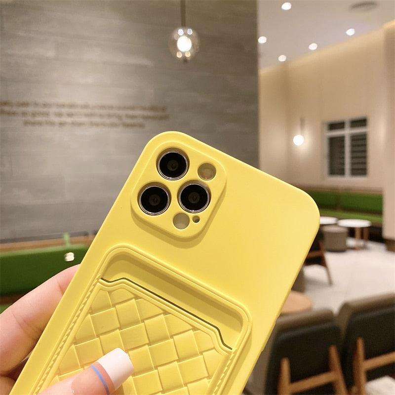 Luxury Colorful Card Holder Wallet Case For iPhone 14 13 11 12 Pro Max Mini 14 Plus Soft Silicone Purse Cover  Silicone Case with Card Holder Compatible with iPhone