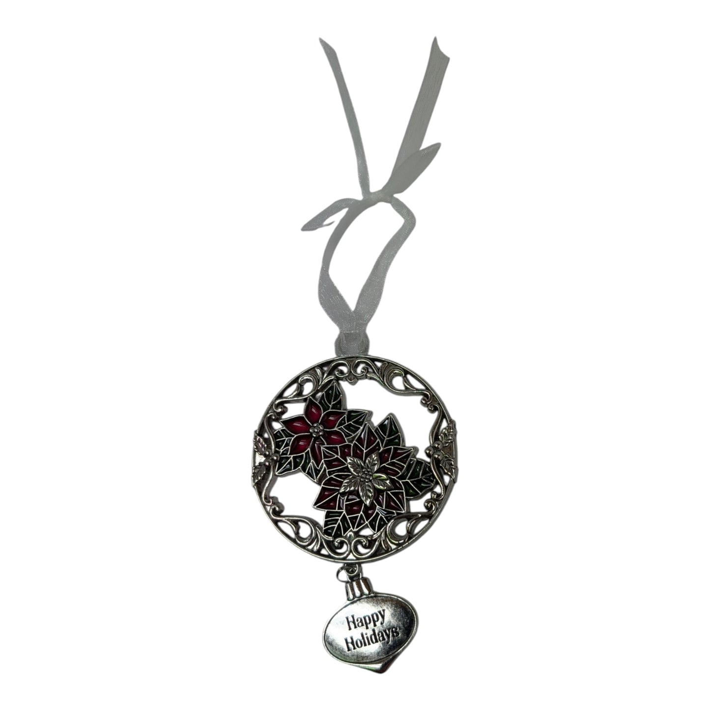 Happy Holidays Poinsettia - Colors of Christmas Ornament