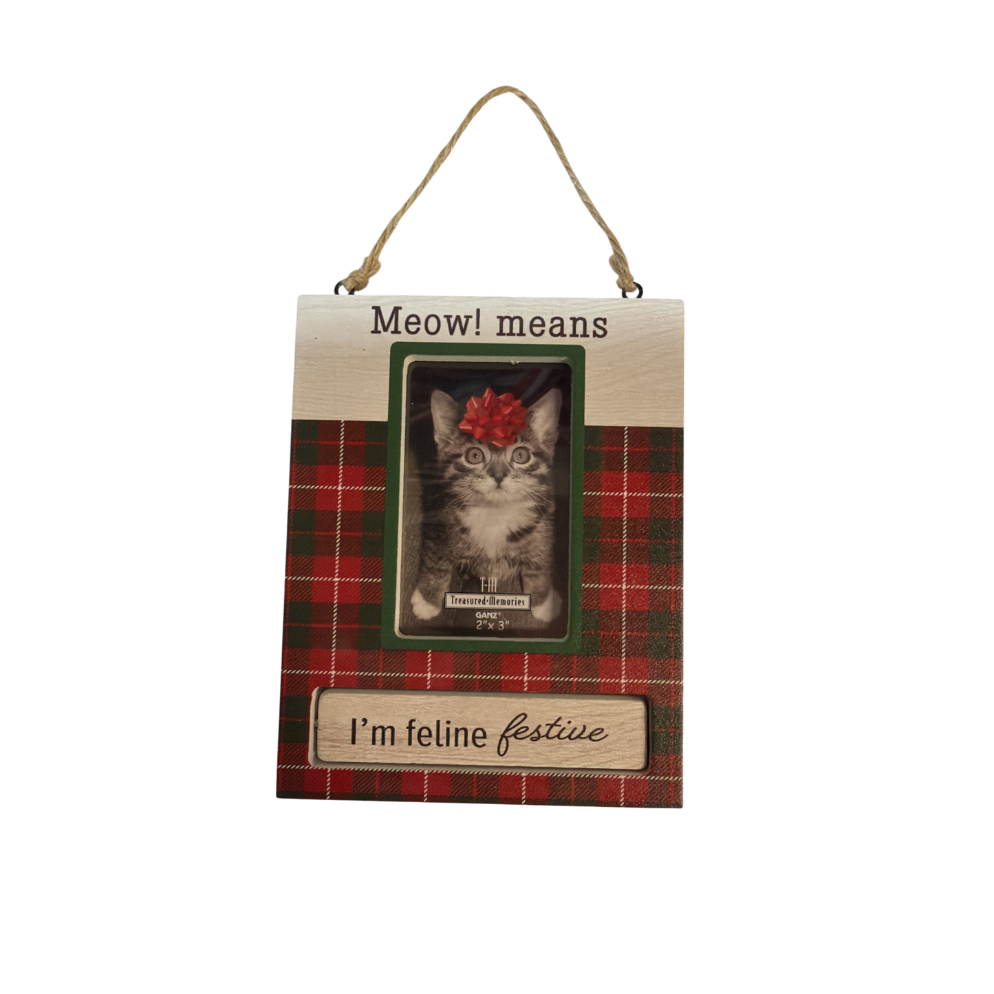 Pet Photo Frame Ornament - Meow! Means Meowy Christmas
