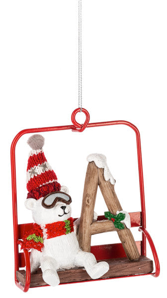 Chairlift Critter Ornament - Letter