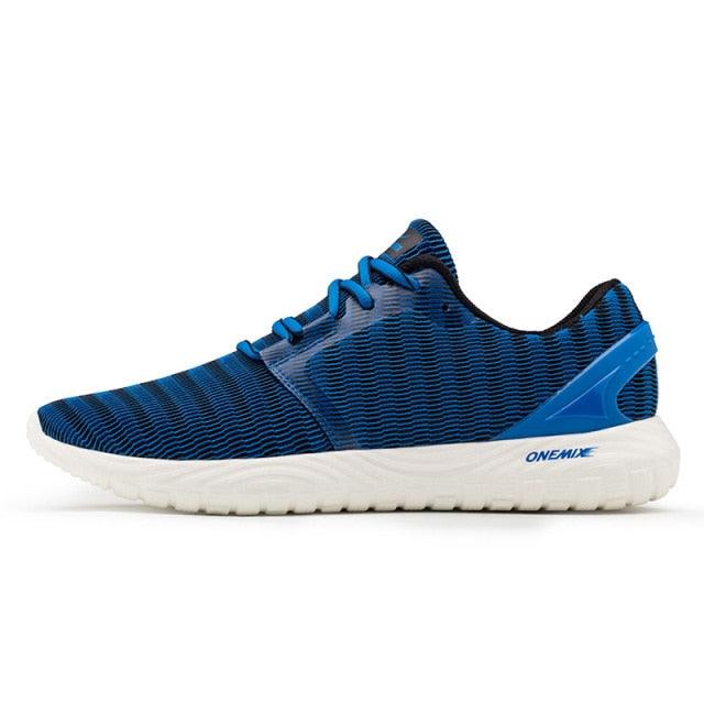Men Blue Running Shoes Lightweight Breathable Mesh Soft Women Outdoor Sneakers Slip On Outdoor Jogging Walking Tennis Sport Shoes Fashion Sneakers For Workout
