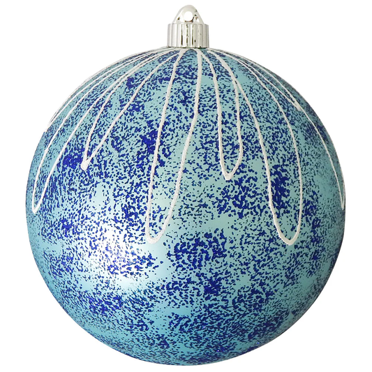 8" (200mm) Commercial Shatterproof Ball Ornament - Serenity with Sponged Glitter