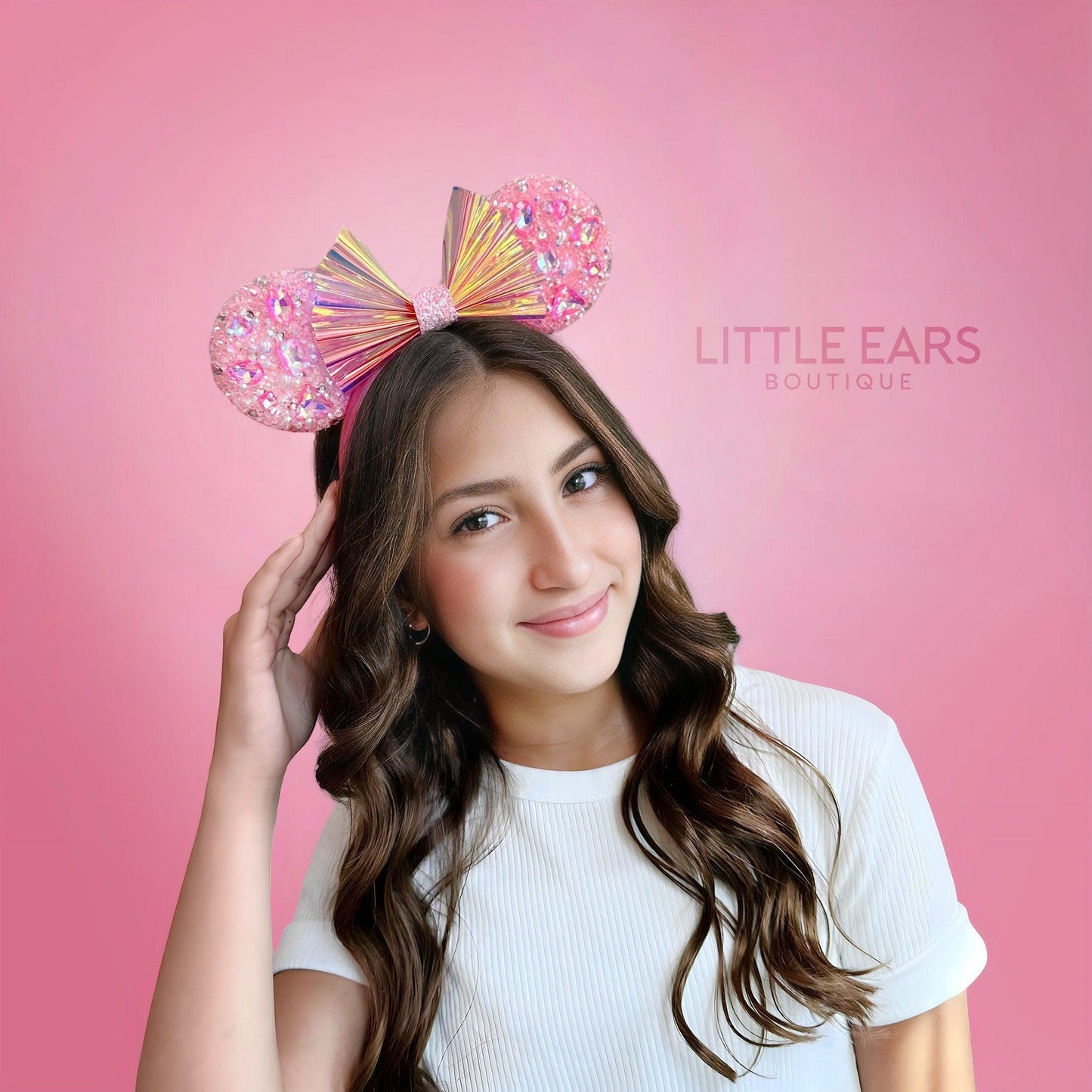 Mint Iridescent Sparkle Mickey Ears
