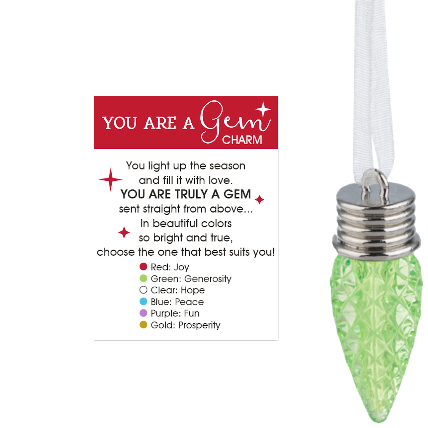 You Are A Gem Charm - Green