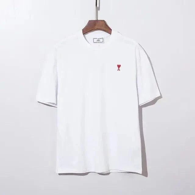 Modern Summer New Hearts A Love Embroidered Simple Design Masculine Fashion Short Sleeve T-Shirt Men's T-Shirt  Men's Short Sleeve Tees Cotton T-Shirts for Men