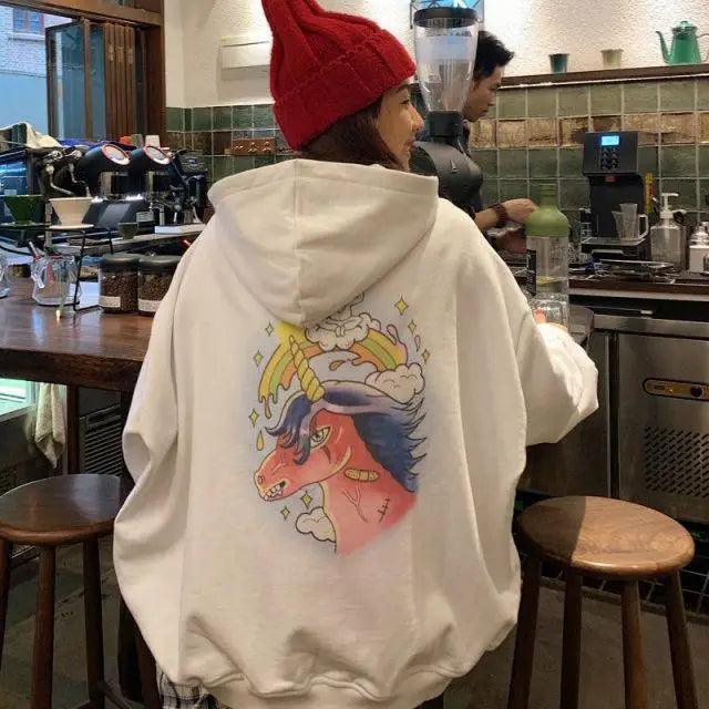 Modern With Hat Hoodies Women  Kangaroo Pocket Casual Loose Solid Color Sweatshirt Female  Fashion New Female Tops Sports Clothing Oversized Zip Hooded Sweatshirt Cotton Women Autumn Hoodie