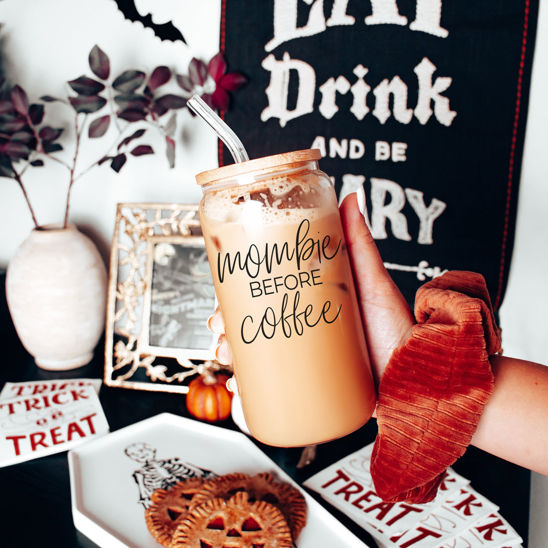 boutique halloween coffee set
designer zombie mom tumbler
exclusive fall coffee glass