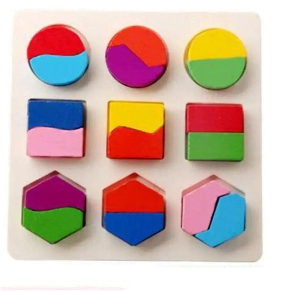 Montessori Cartoon Animal Educational Wooden Beaded Geometry  Digital Clock Puzzles Matching Clock Toy For Children