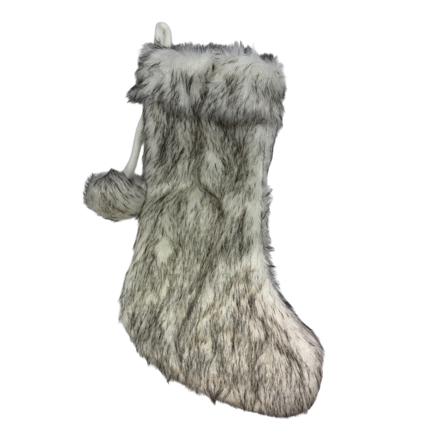 Black and  White Faux Fur Stocking