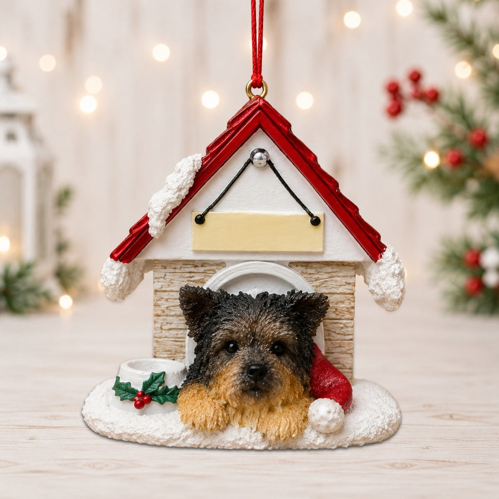 Ceramic Doghouse Ornament - Yorkie