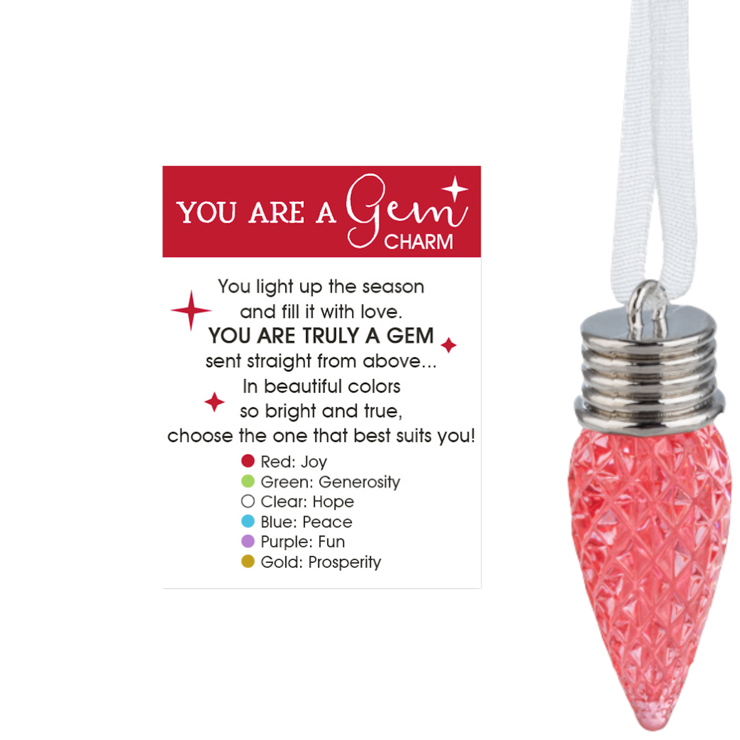 You Are A Gem Charm - Red