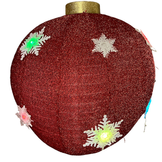 23.5"D B/O Lighted Collapsible Holiday Ball Ornament - Red