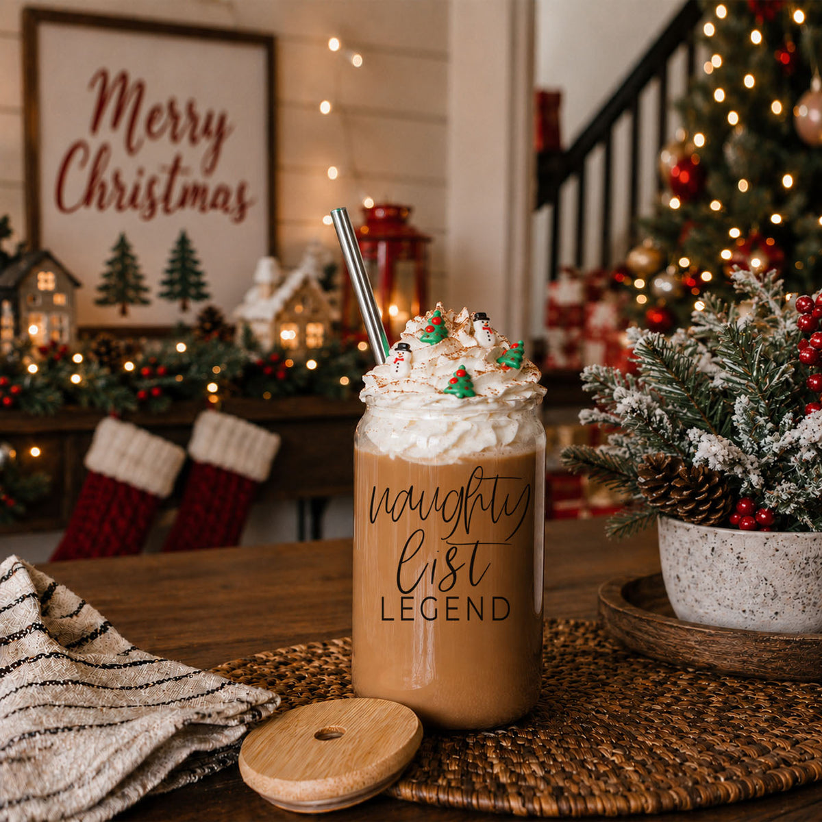 Christmas stocking stuffer for women
Christmas gift for coffee lover
coworker Christmas coffee cup
teacher Christmas glass tumbler