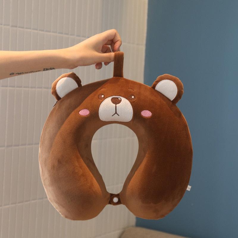 New Animal Memory Cotton U-shaped Pillow Car Neck Pillow Noon Rest Pillow Plane Travel PillowKids Neck  Travel Pillows Cute U-Shaped Animal Pillow for Cars Planes Boys Girls Child Gift Ideas