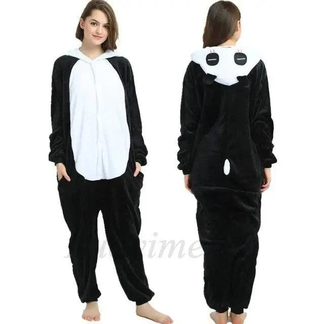 New Animal Pajamas Women Unicorn Sleepwear Panda Pajama Cartoon Overalls Winter Rabbit Nightie Jumpsuit For Winter Girls Unicorn Pajamas Costume Fleece Hooded Animal Sleepwear Christmas Cosplay Unicorn Gift