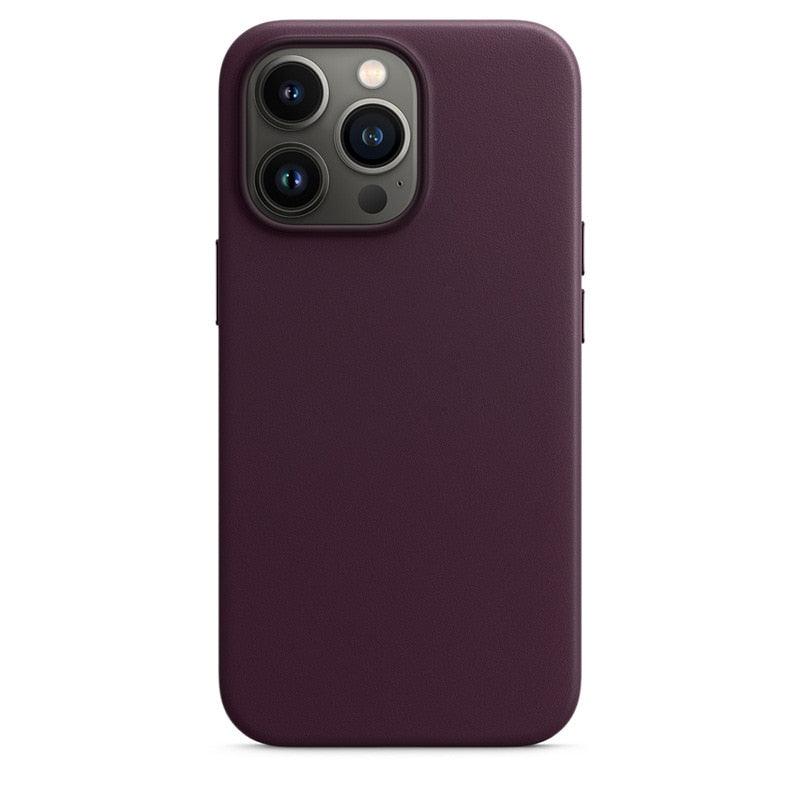 New Colorful Leather For iPhone 14 13 Pro Max Mini Magnet Case Cover Wireless Charging Drop Protect Covers Shockproof Slim Back Cover Leather Case For iPhone Slim and Aesthetic iPhone 14 case