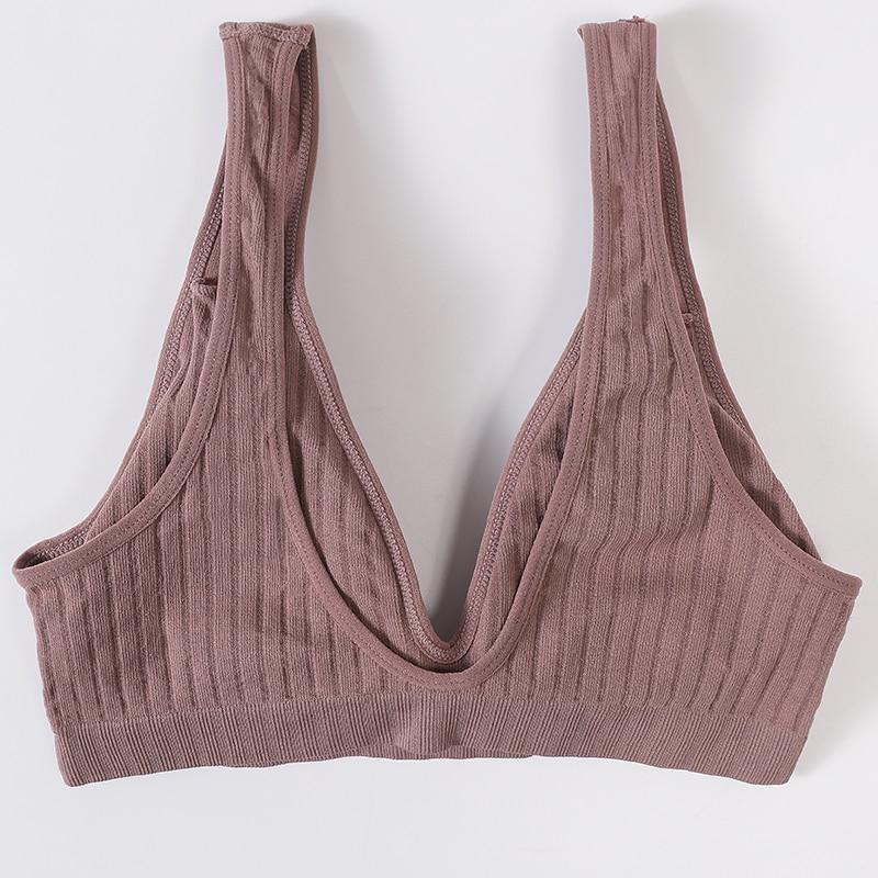 New Comfortable Seamless Sports Bras For Women And Girls Top Female Brassiere Deep V Sexy Women's Underwear Backless