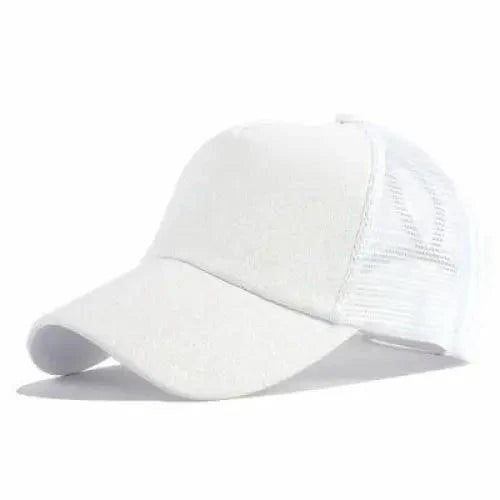 New Elegant Glitter Ponytail Baseball Caps Sequins Shining High Quality Fashionable Cap For Womens Messy Bun Adjustable Snapback Hip Hop Hat