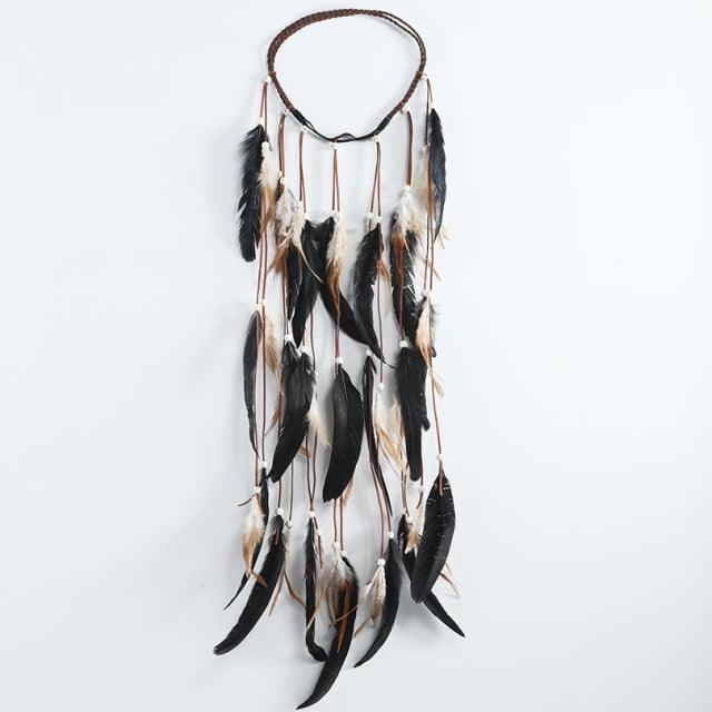 New Fashion Feather Rope Crown Hair Band Boho White Elastic Festival Headband for Women Fashion Female Gorgeous Hair Accessories For Women