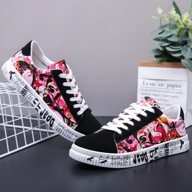New Mens Colorful Flat Sneakers Casual Fashion Lace-Up Canvas Sport Classic Multicolor Casual Shoes Spring Autumn Vulcanized Mens Sports Walking Jogging Non Slip Sneakers
