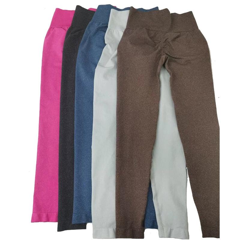 New Pink Seamless Leggings Women Workout Gym Clothing Push Up Legging Lifting Leggings For Women Seamless Workout Leggings High Waist Yoga Pants Sport Women Fitness Active Wear