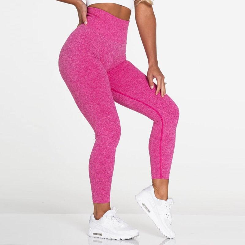 New Pink Seamless Leggings Women Workout Gym Clothing Push Up Legging Lifting Leggings For Women Seamless Workout Leggings High Waist Yoga Pants Sport Women Fitness Active Wear