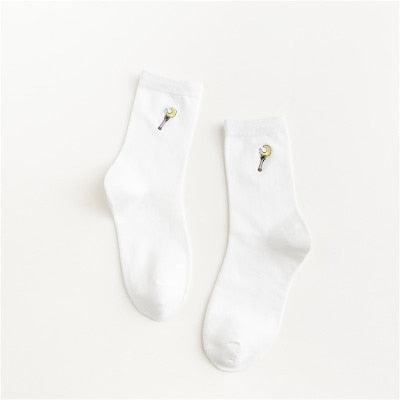 Combed Out Of Pure Cotton Socks Autumn Cute Japanese Harajuku Planet Magic Array Embroidery Long Socks Korean Style Kawaii Girls Socks For Men And Women