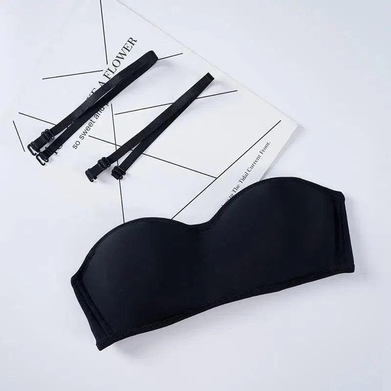 New Trendy Invisible Bras Bralette Underwear Women's Push Up Strapless Bra Wedding Brassiere Underwired Back 1/2 Cup