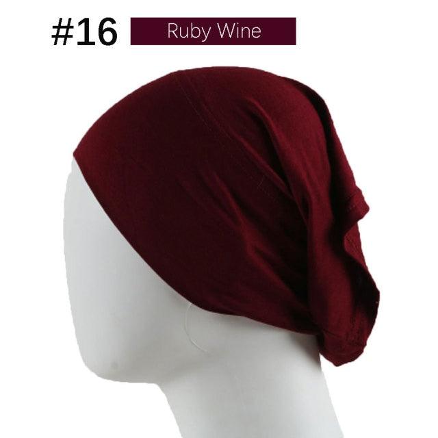 New Winter Autumn Soft Solid Color Inner Hijab  Cap Lightweight Muslim Turban Elegant Hijab Caps Hat Islam Under Scarf  Undercap Bonnet Color Soft Jersey Stretch Hijab's Tube Cap Hat Hijab Bonnet Muslim Women Scarf Turbans Head For Women