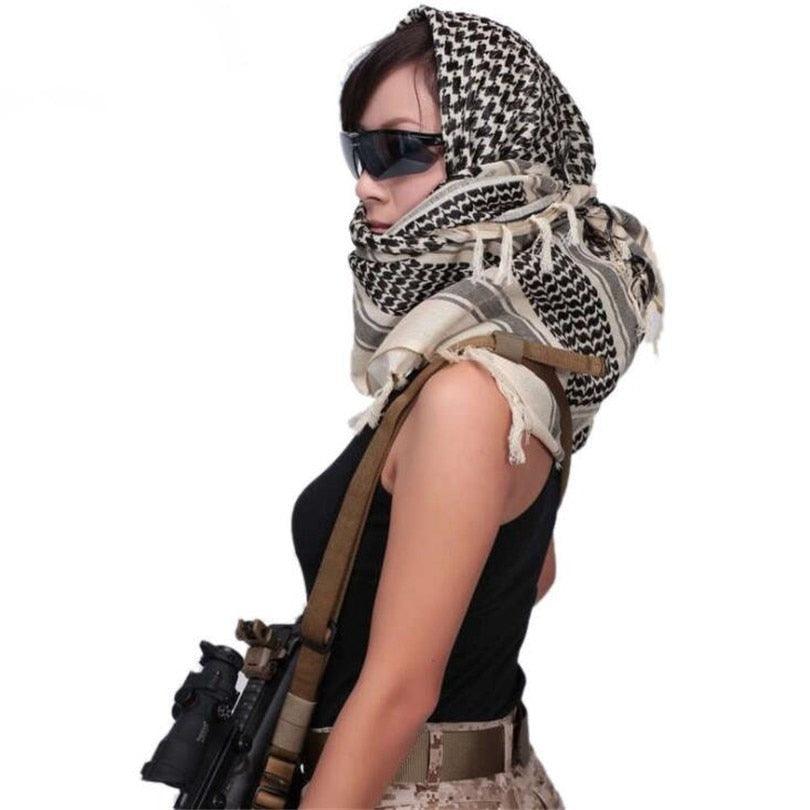 New Winter Women Men Windproof Warmer Military Scarf Muslim Hijab Unisex Scarves Tassel Desert Arab Keffiyeh Shawl  Scarf Military Shemagh Tactical Desert Keffiyeh Head Neck Scarf Arab Wrap with Tassel