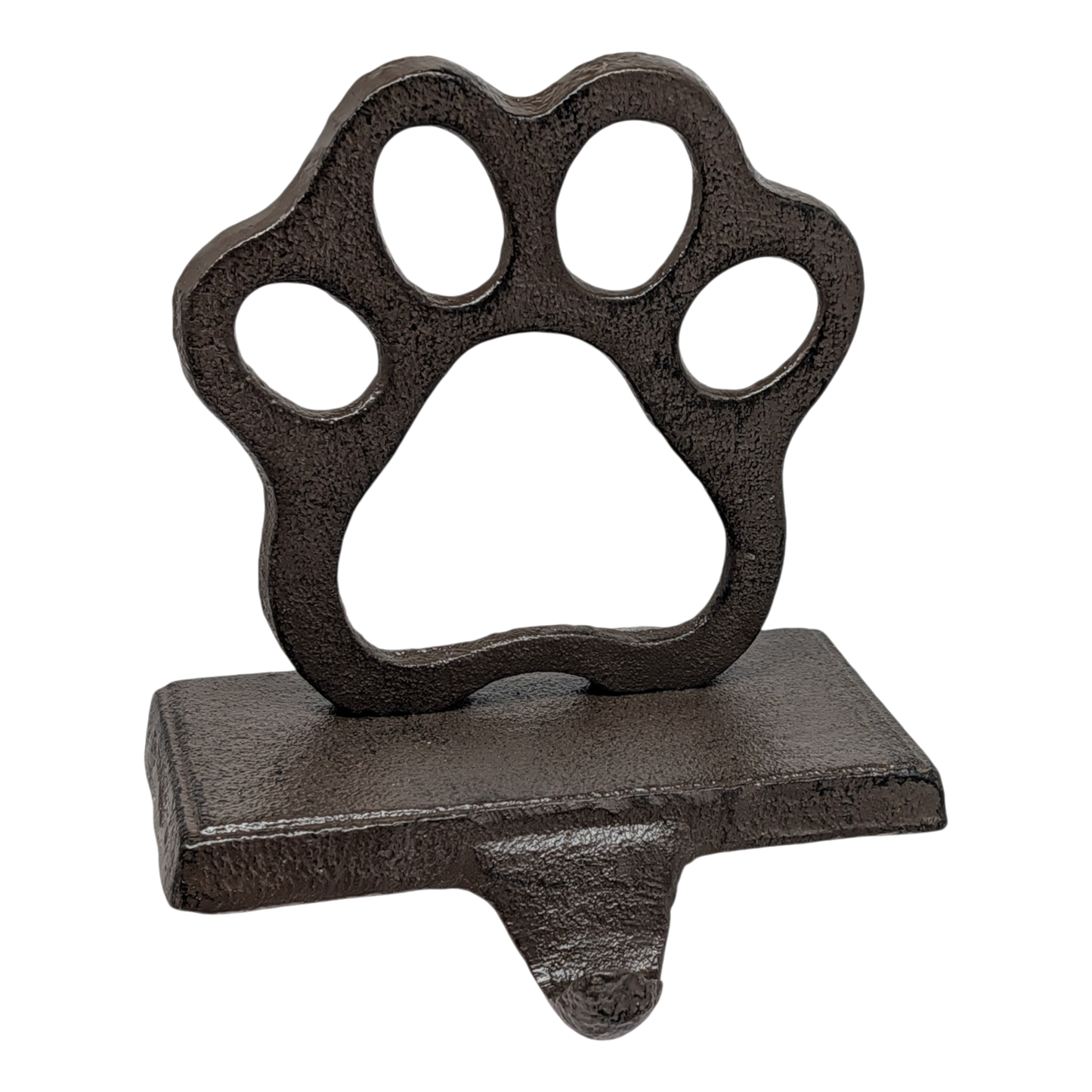 Cast Iron Paw Print Stocking Holder - Charcoal