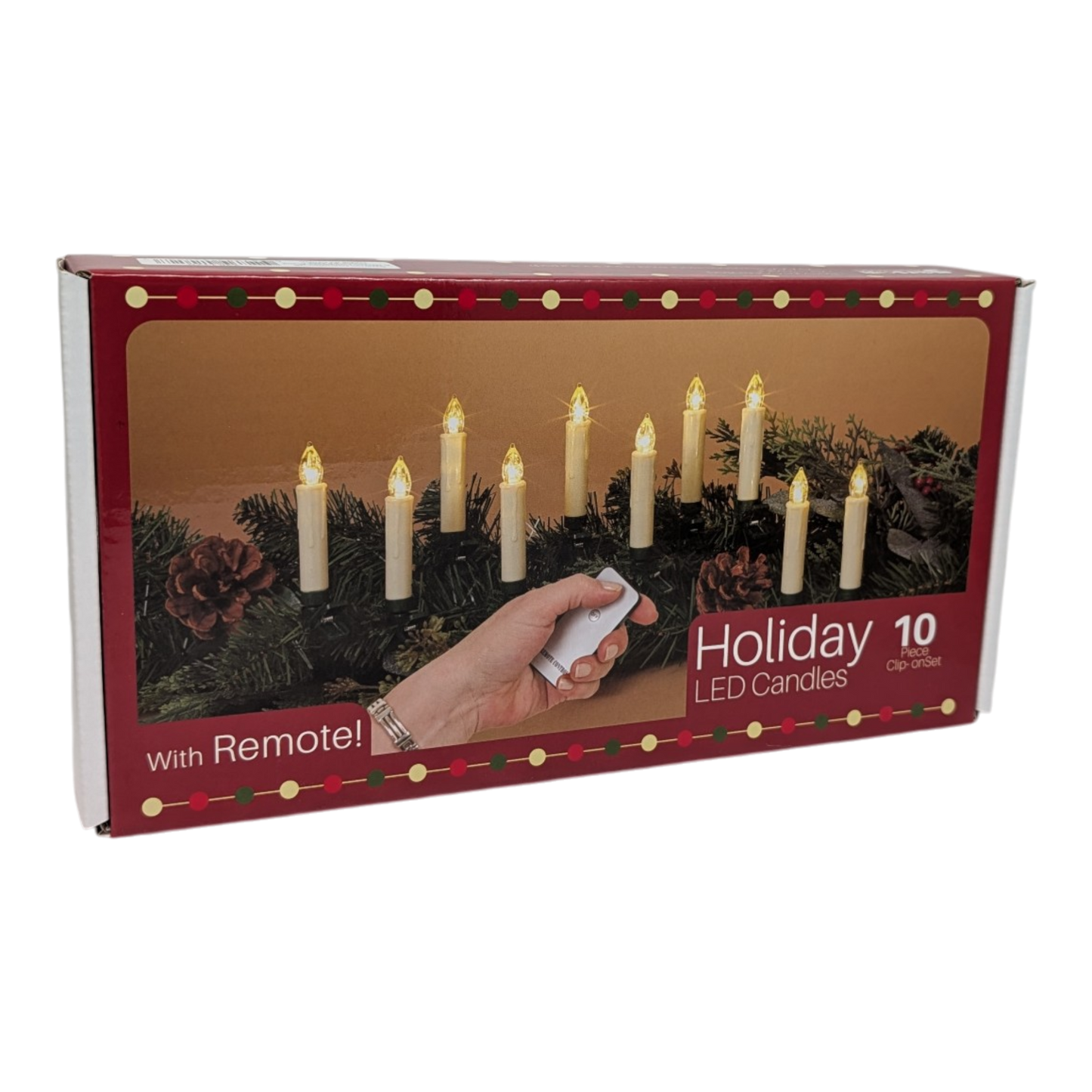 Clip-on LED Candles with Remote - White - 10 Pack