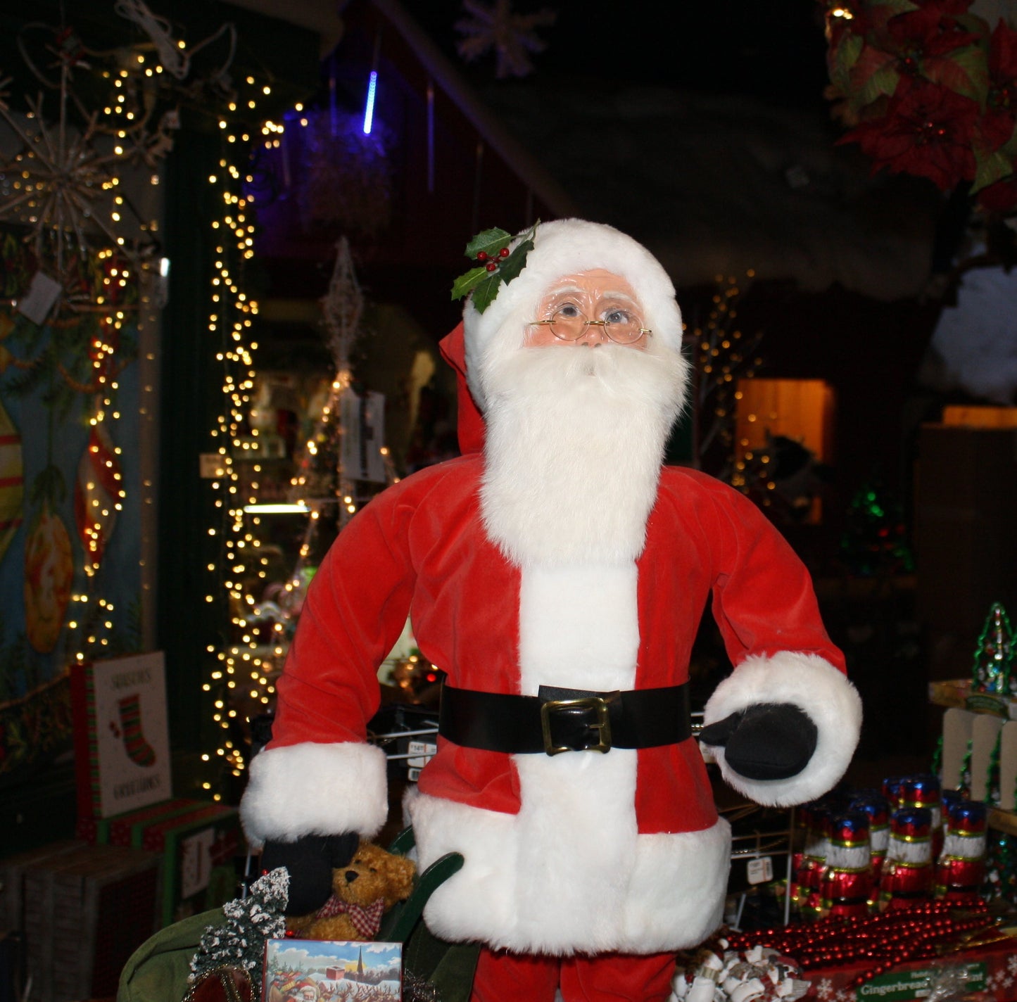 Byers Choice 30 inch Red Velvet Santa With Assorted Toys