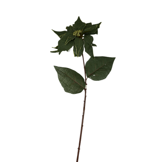 30-Inch Green Burlap Pointsettia Stem