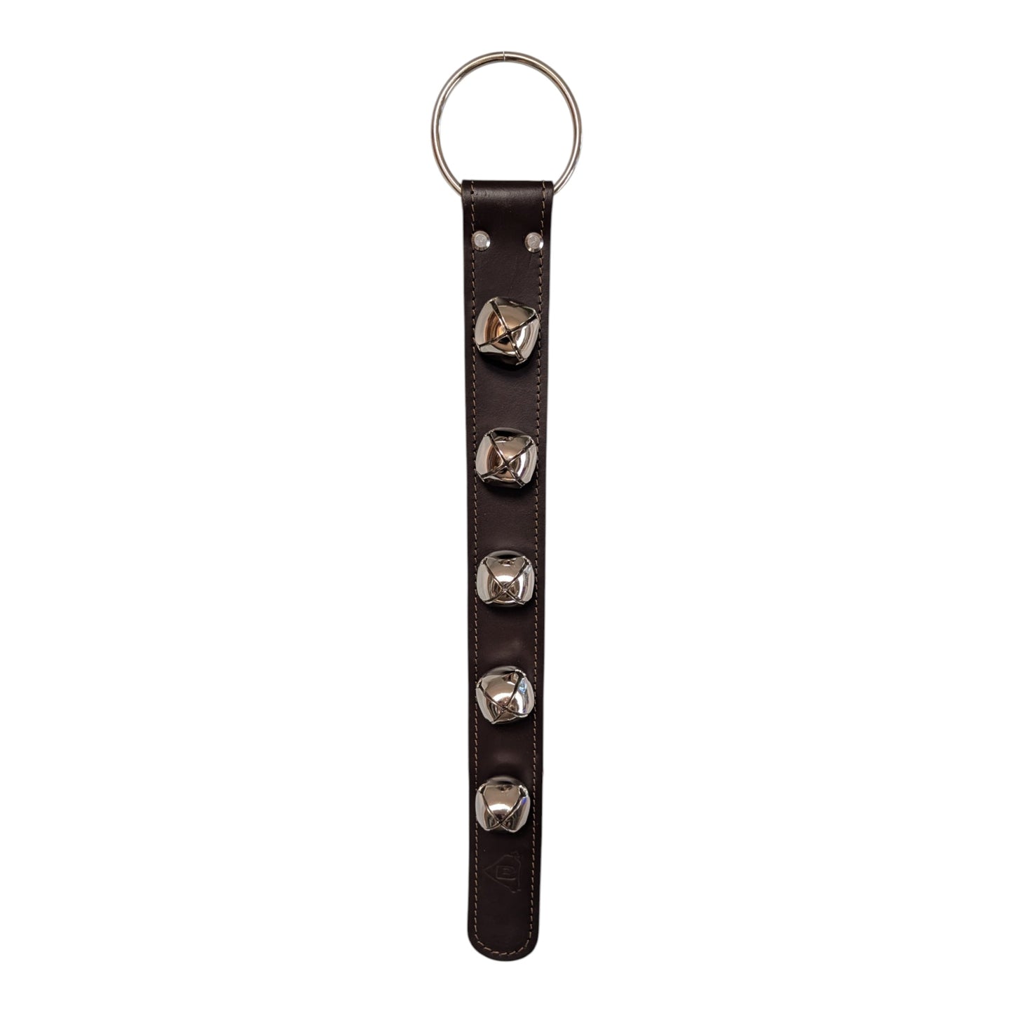 Sleigh Bell Strap with 5 Nickel Bells - Brown