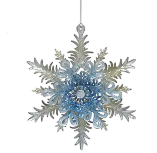 Silver Filigree Snowflake Ornament