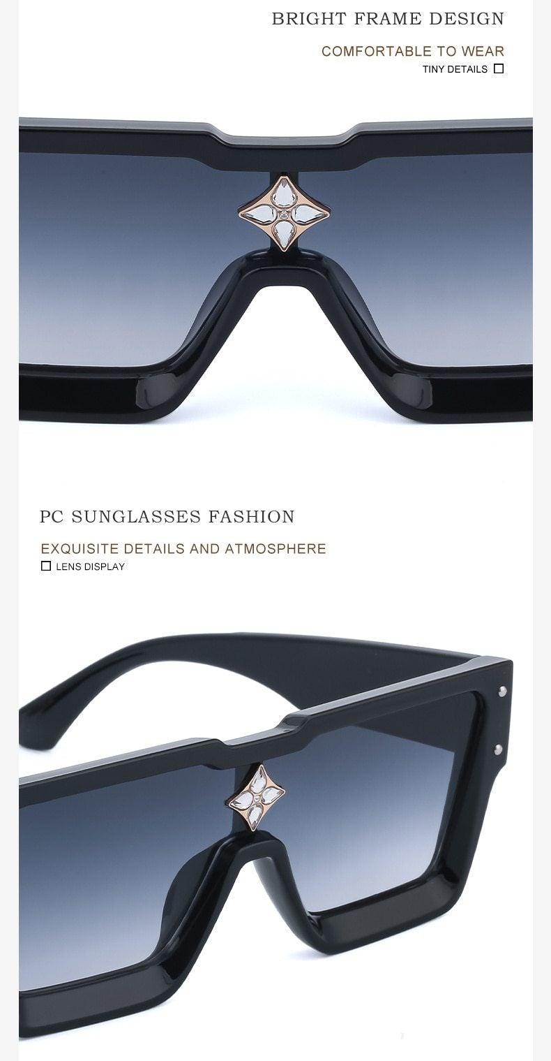 Oversized Square Rimless Shades UV400 Shape Sunglasses For Women New Fashionable New Big Frame Sun Glasses for Female New Latest Attractive Large Flat Top Eyewear For  Unisex