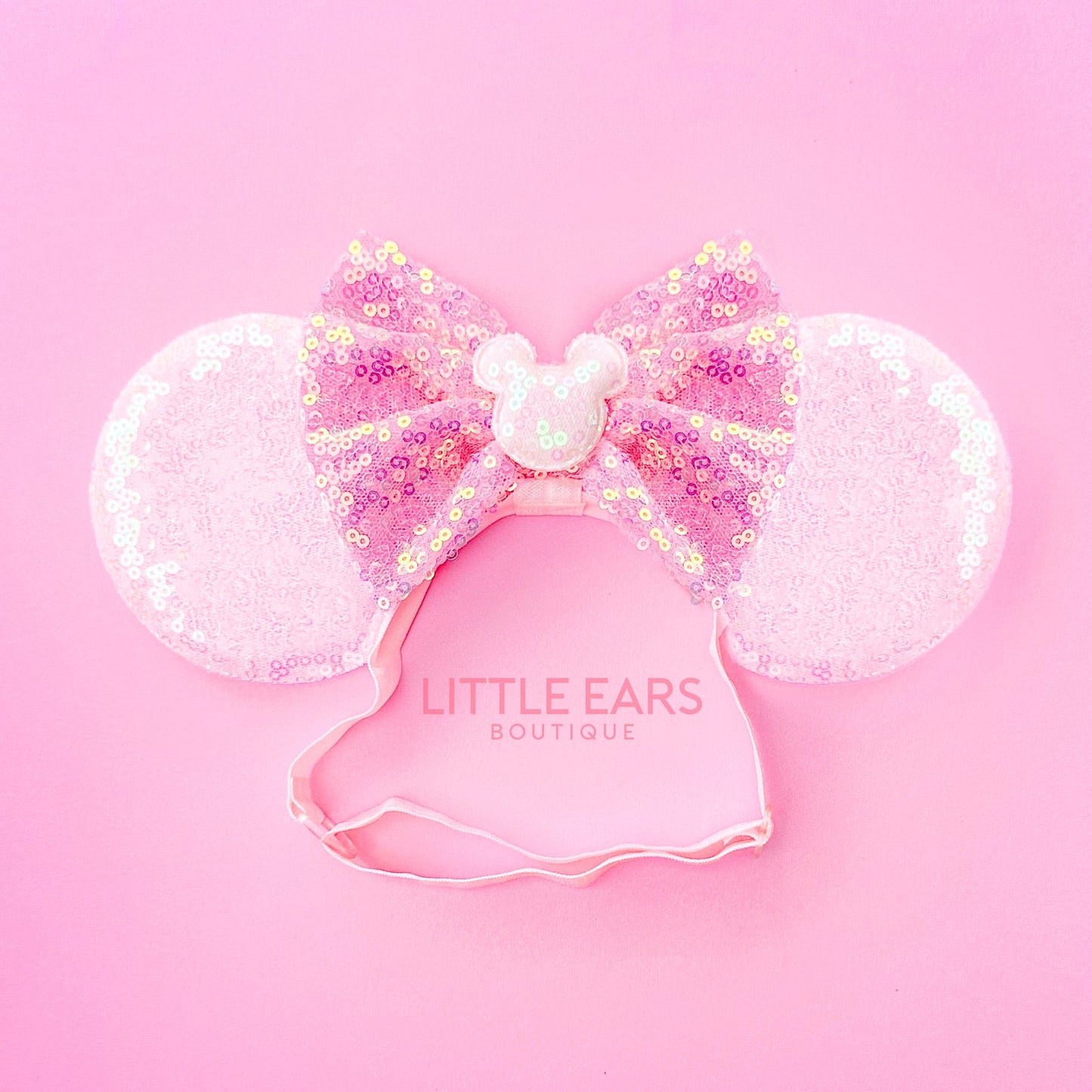 Pastel Pink Elastic Mickey Ears