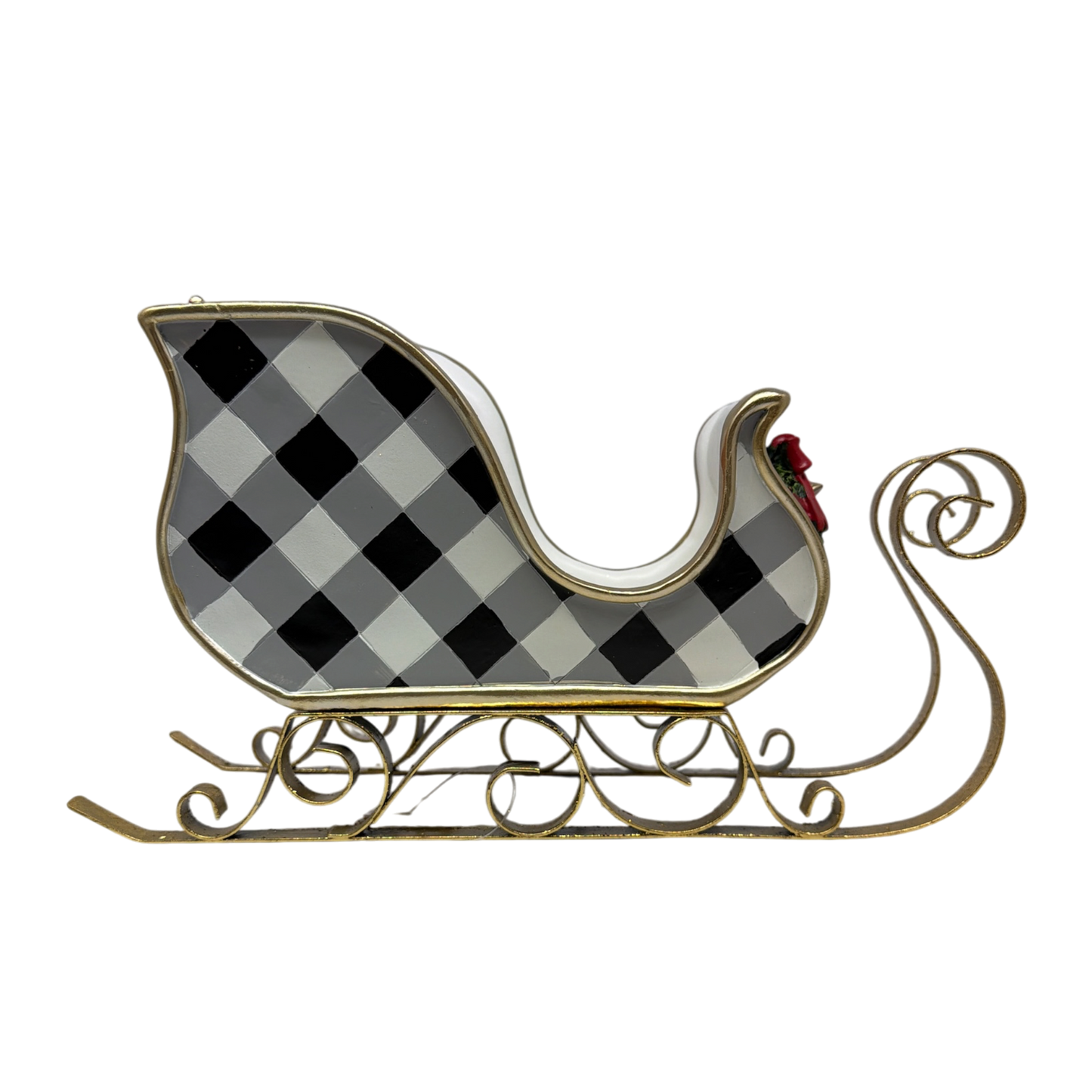Black and White Holiday Sleigh - Large