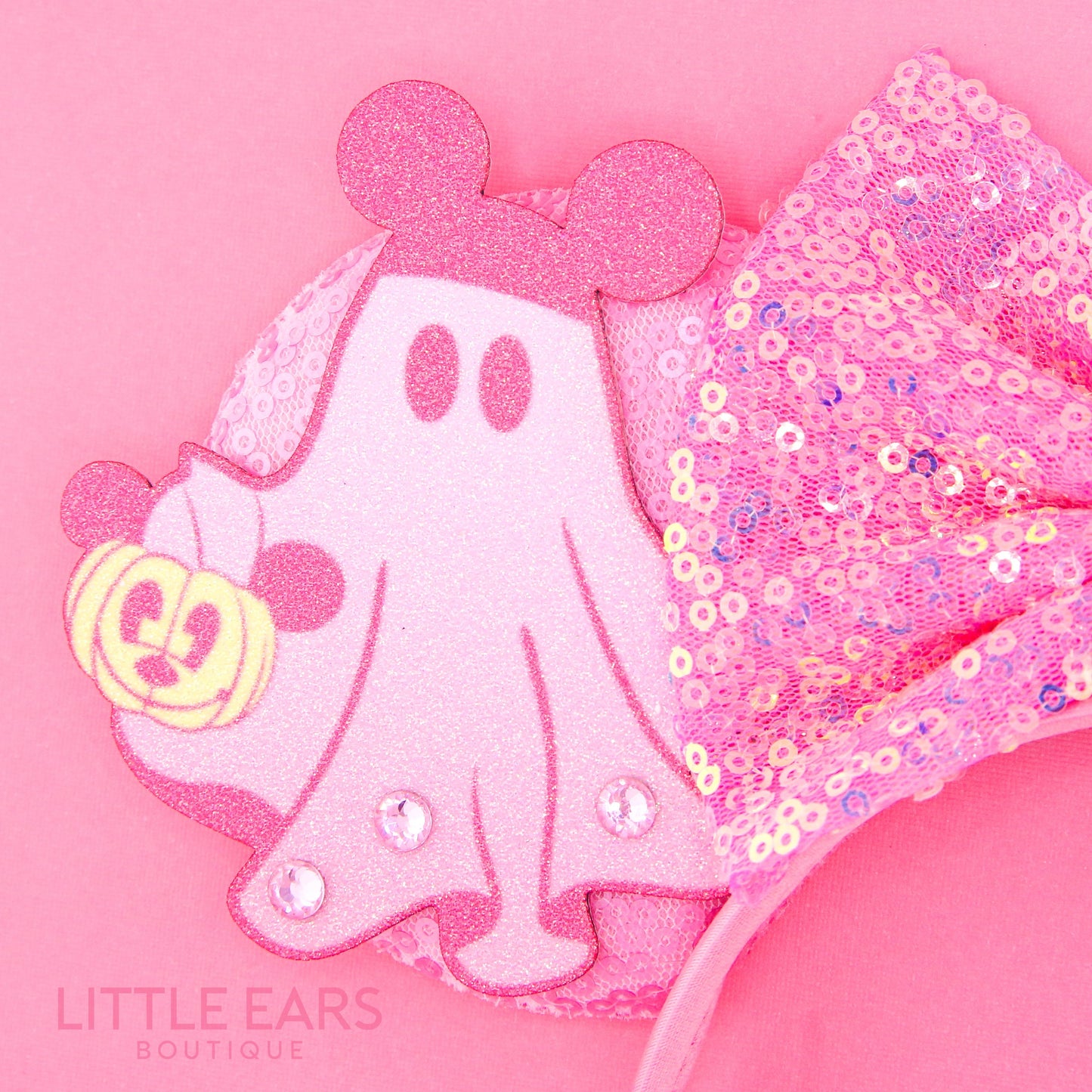 Pink Ghosts Halloween Mickey Ears