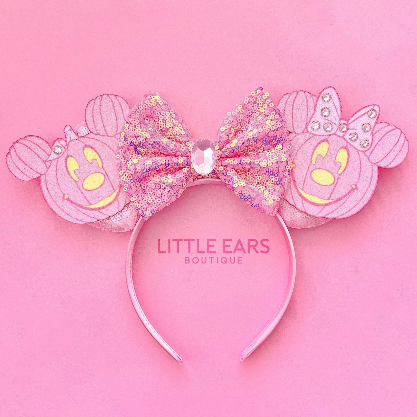 Pink Pumpkin Halloween Mickey Ears
